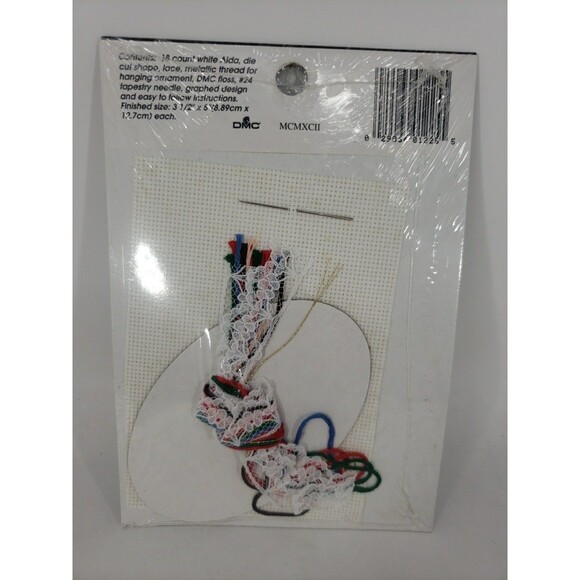 Lace Ornament Kits VTG 1992 Designs For The Needle Sealed NOS Santa Bear Home - Picture 11 of 15
